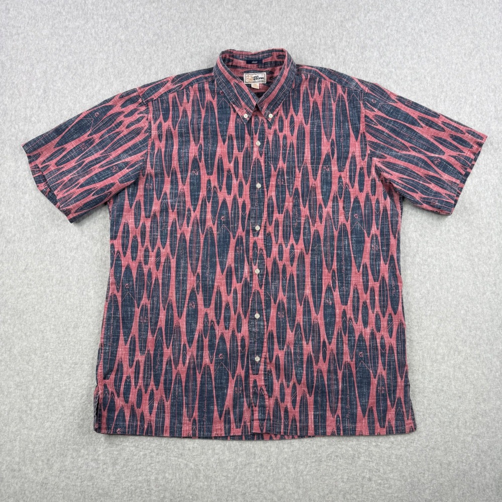 Vintage Reyn Spooner Shirt Mens XXL Red Blue Classic Surfboard Print Hawaiian
